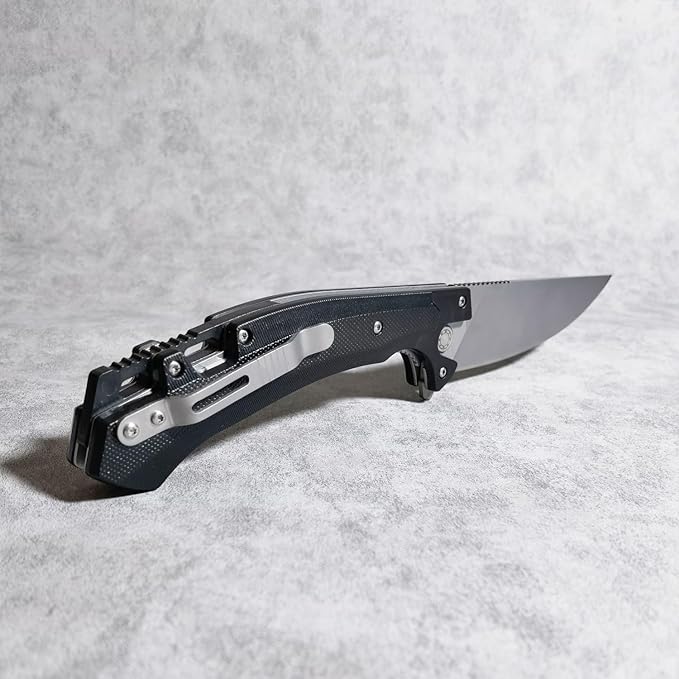 10 Inches Tactical Folding Knife - Multi-Functional Survival Knife for Camping Hunting Fishing Hiking | Outdoor &amp Emergency Preparedness Tool (GRAY)
