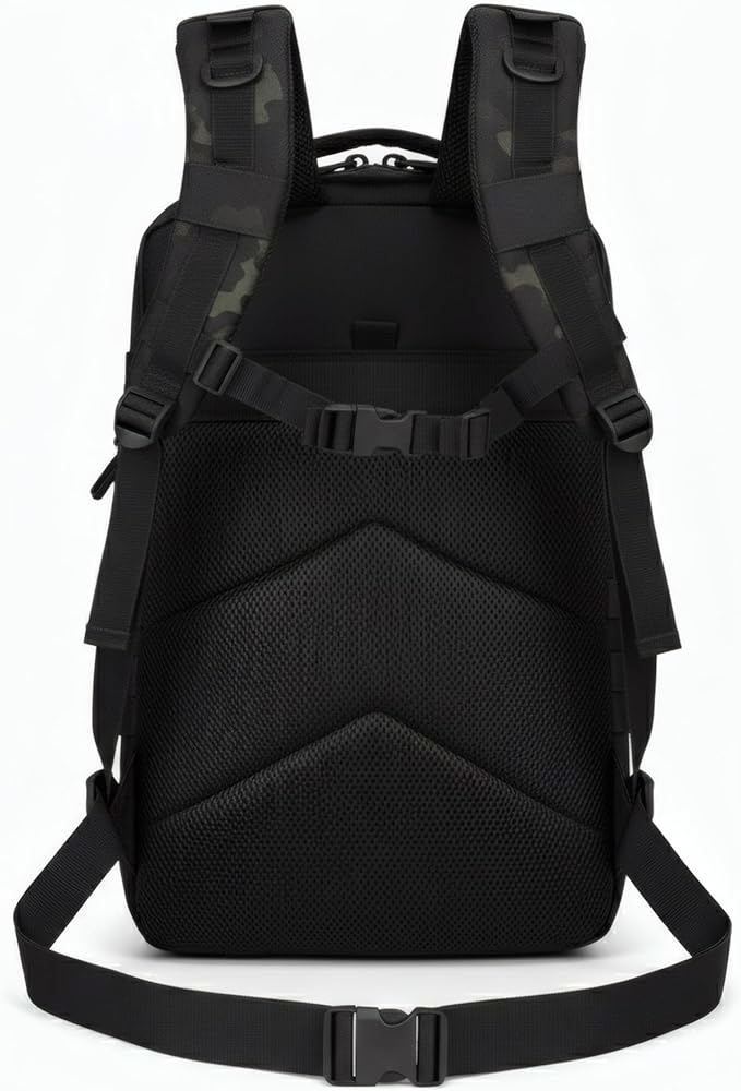 Military Tactical Backpack for Men and Women Molle 45L Large Army 3 Days Assault Pack Bug Out Bag Water Resistant and Heavy Duty Hiking Camping Treeking Rucksack -Black CP