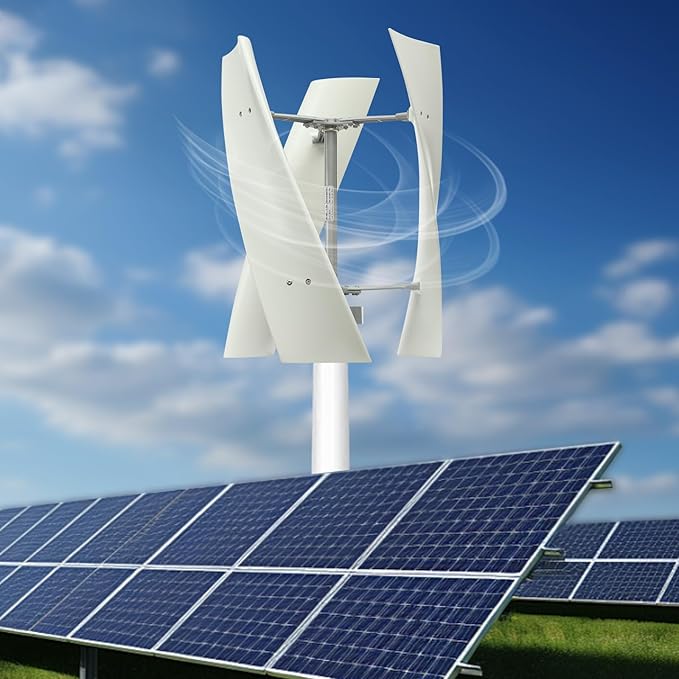 100W Vertical Axis Wind Turbine Generator Permanent Magnet Generator with Intelligent Controller Low Noise Helical Design Windmill for Home Boats Street Lighting (12V100WStyle 4 White)