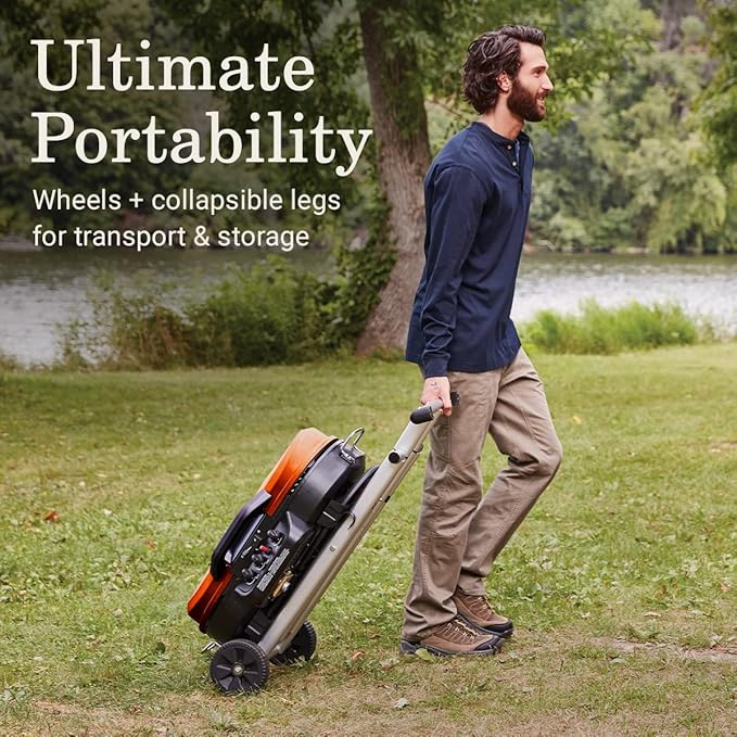 Coleman RoadTrip 285 Portable Stand-Up Propane Grill with 3 Adjustable Burners &amp Instastart Ignition 20000 BTUs of Power for Outdoor Cooking Camping Tailgating Grilling BBQs &amp More