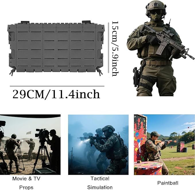 Modular Tactical 556 Tactical Mount Panel with Hook and Loop Fastening Multipurpose MOLLE Front Panel for Accessory Pouch Mounting