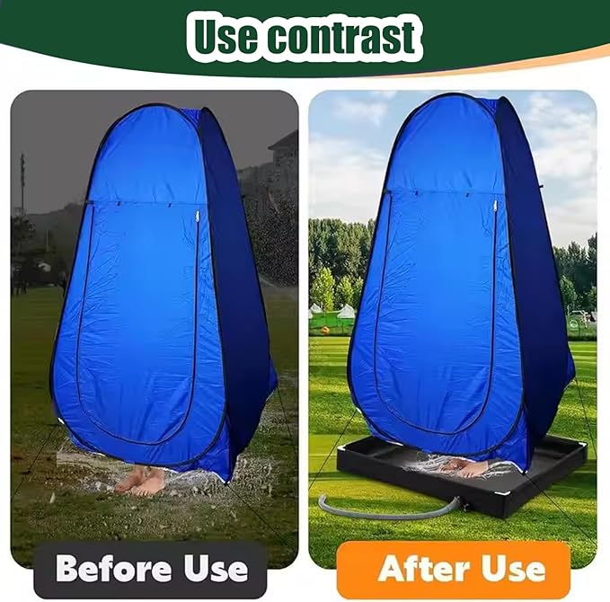 Portable Shower Base 41x41x5 Inch Portable Shower Pan with Drain Pipe &amp Clamp Foldable PVC Base for Camping Travel Outdoor Outdoor Camping