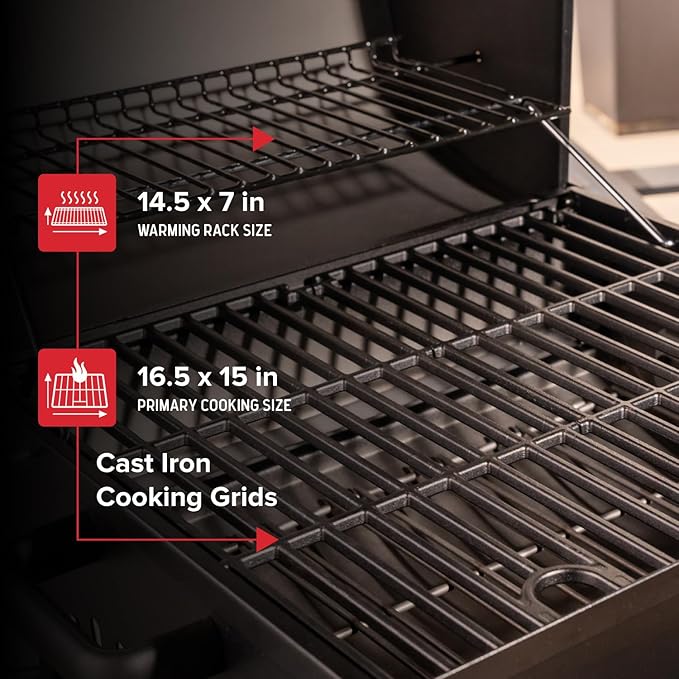 Nexgrill 17.5 Portable Charcoal Grill with Adjustable Chimney Vent 349 SQ. In Cooking Area Table Top Grill for Camping Outdoor Cooking Patios and More – 820-0258