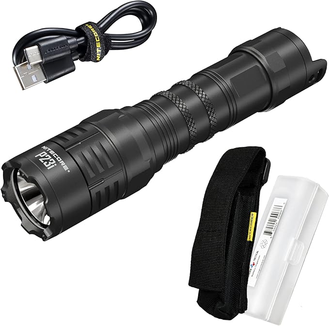 Nitecore P23i Tactical Flashlight 3000 Lumen USB-C Rechargeable Long Throw Super Bright with Lumentac Organizer