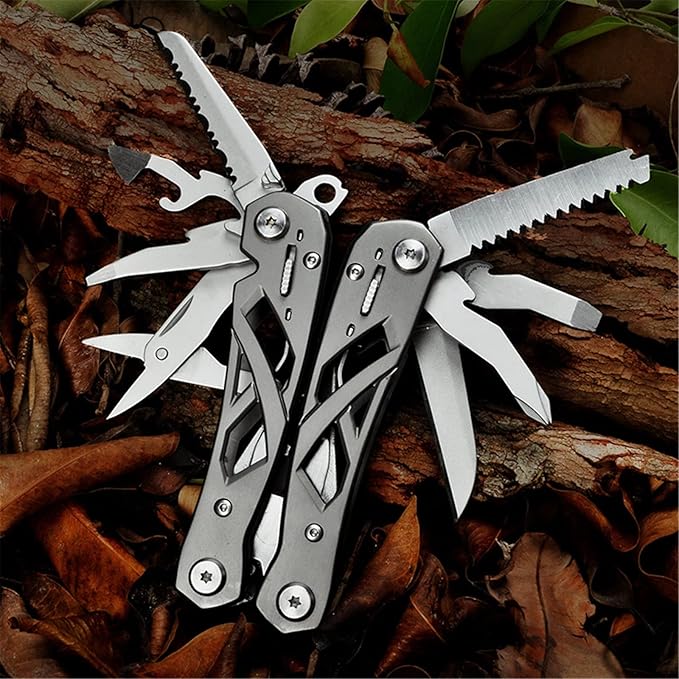 Multitool Pliers with Safety Lock Portable Stainless Steel Pliers Folding Knife Saw EDC Multi Tool for Outdoor Camping Fishing Hiking Man's Gift