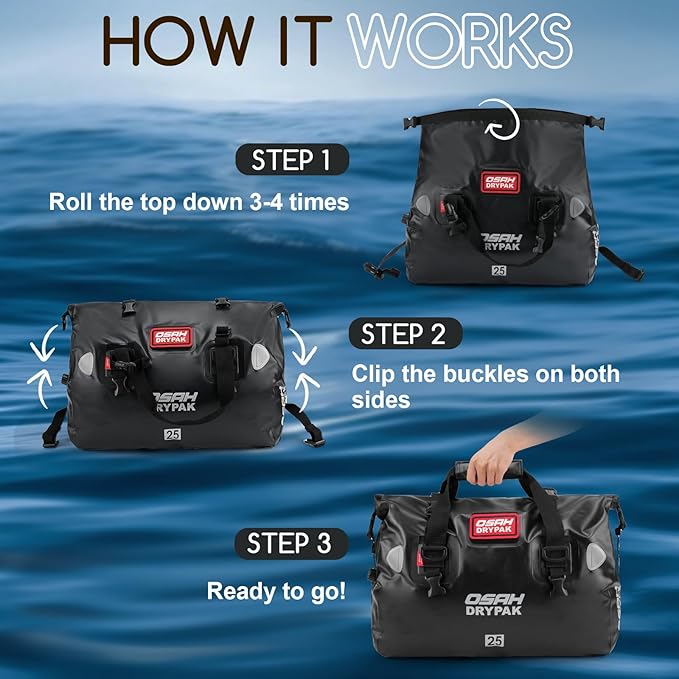 25L Waterproof Duffel Bag &amp 60L Motorcycle Dry Bag