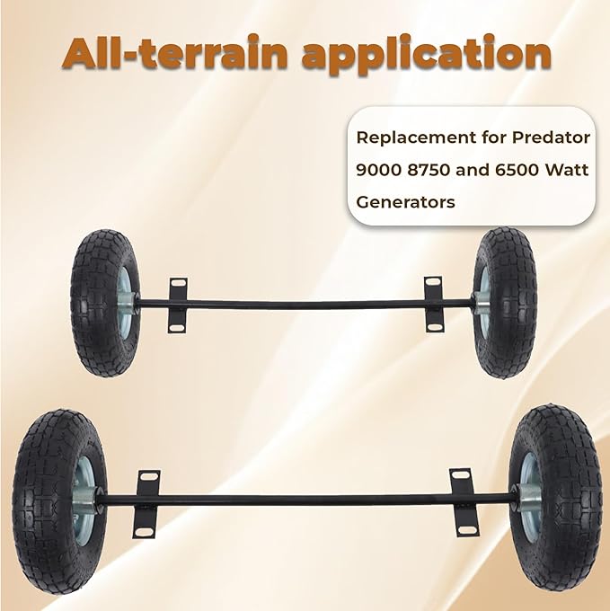 kimllier Black Inflatable All Terrain Generator Wheel Kit Replacement for Predator 9000 8750 and 6500 Watt Generators