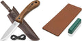 BeaverCraft BSH2 Glacier Bushcraft Knife LS2P1 Stropping Leather Strop for Knife Sharpening