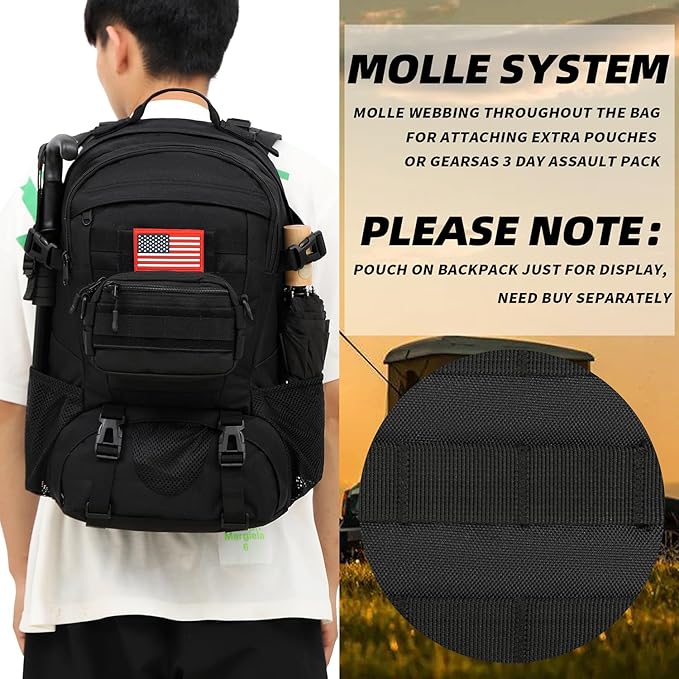 Camo BackpackSmall Tactical Backpack for outdoorMilitary Teen Boys Backpacks for School 30L