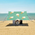 ALAZA Turquoise Ice Cream Cones Pattern Beach Tent Sun Shelter Portable Canopy Sunshade for Outdoor Camping Picnics Backyard Fun 10x9 ft