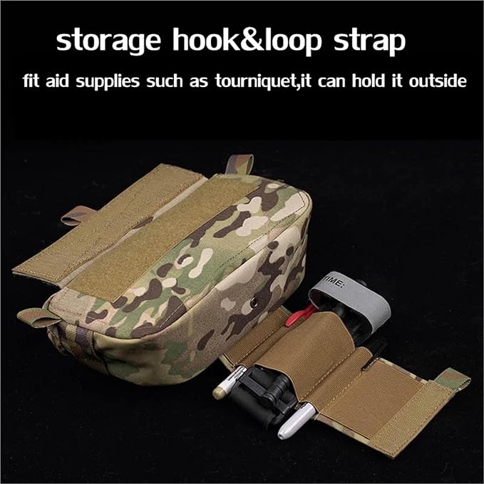 Tactical Drop Pouch Sub Abdominal Carrying Kit Bag Fanny Pack with Hook and Loop Panel for Tactical Chest Rig Outdoor Bag