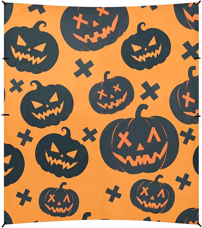 ALAZA Orange Halloween Pumpkin Pattern 拷贝 Beach Tent Sun Shelter Portable Canopy Sunshade for Outdoor Camping Picnics Backyard Fun 10x9 ft