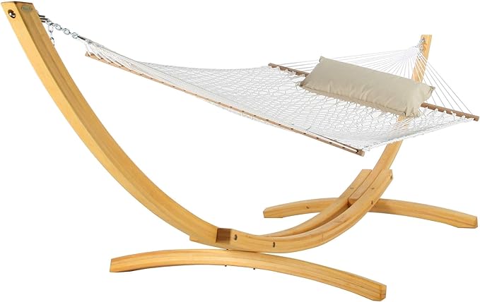Hatteras Hammocks 4-Ply Cypress Roman Arc 15 ft. Hammock Stand Award Winning Design Southern Cypress Wood Rust Resistant Hardware Handcrafted in The Carolinas 450 Pound Weight Capacity