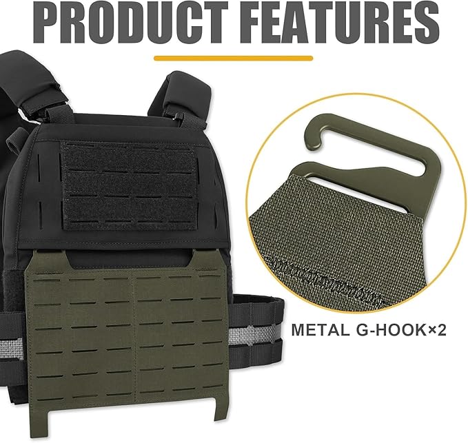 Multifunctional G Buckle Tactical Bag Mounting Plate MOLLE Chest Mounting Panel Front Flap Hanging Panel Replacement Component
