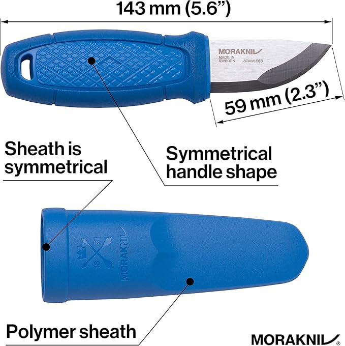 Morakniv Eldris Fixed-Blade Pocket-Sized Knife with Sandvik Stainless Steel Blade Lanyard and Firestarter 2.2-Inch