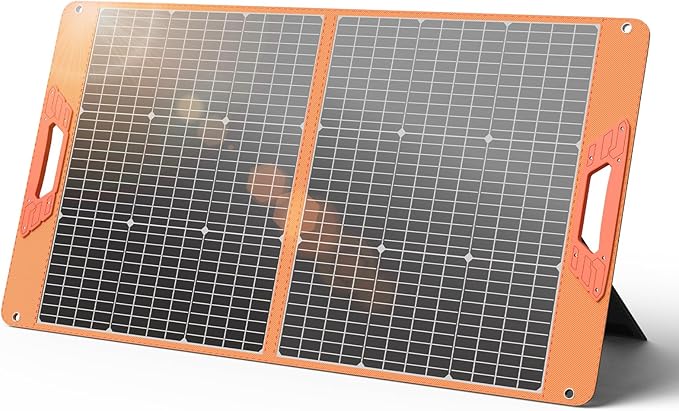 100W Portable Solar Panel for Power Station 19.8V Foldable Solar Charger with DC/XT60/Anderson Cable &amp QC3.0 USB Outputs 23% High Efficiency IP65 Waterproof 2 Kickstands for Outdoor Camping RV T