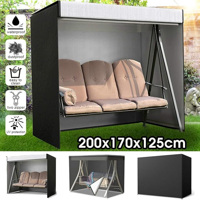 Outdoor Garden Swing Hammock Cover 3 Seater Waterproof Patio Protector Shade for Garden Swing Chair