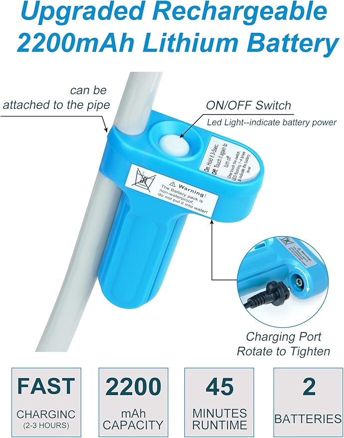 innhom Portable Shower Camping Shower Outdoor Camp Shower Pump Electric Rechargeable Portable Camping Shower Powered by Rechargeable Battery