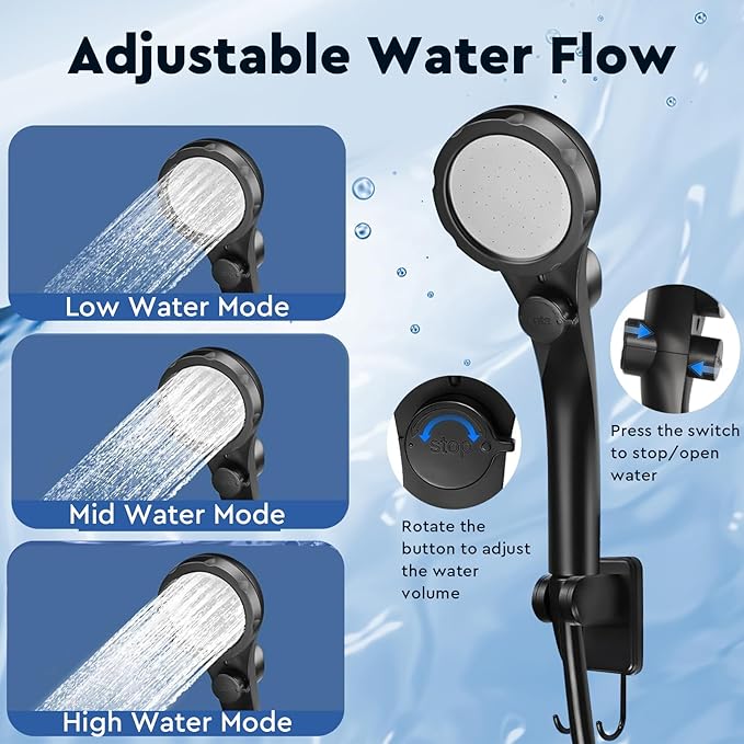 Fotgear Portable Camping Shower - 6000mAh Rechargeable Outdoor Shower with LED Display - IPX7 Waterproof Camping Shower Kit for Hiking Travel Car Washing RV Pet Bath