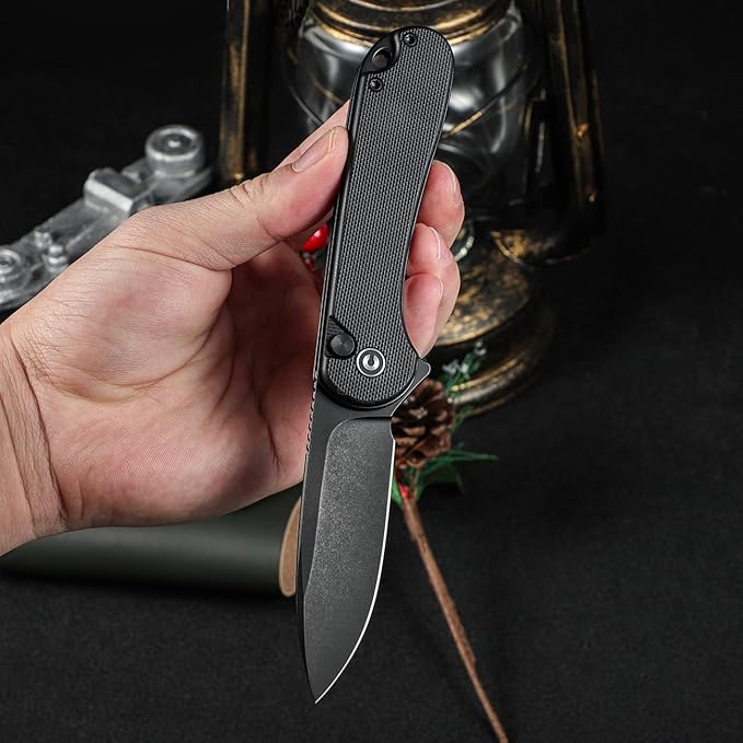 CIVIVI Elementum II Pocket Folding Knife 2.96 Nitro-V Steel Blade G10 Handle Utility Knife with Deep Carry Pocket Clip for Camping Hiking Hunting C18062P-1