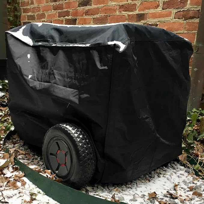 Generator Cover for Champion Power Equipment 9375/7500 9375W-7500W 420D Heavy Duty Watertight Outdoor Portable Generator Cover Windproof All Weather ProtectionBlack