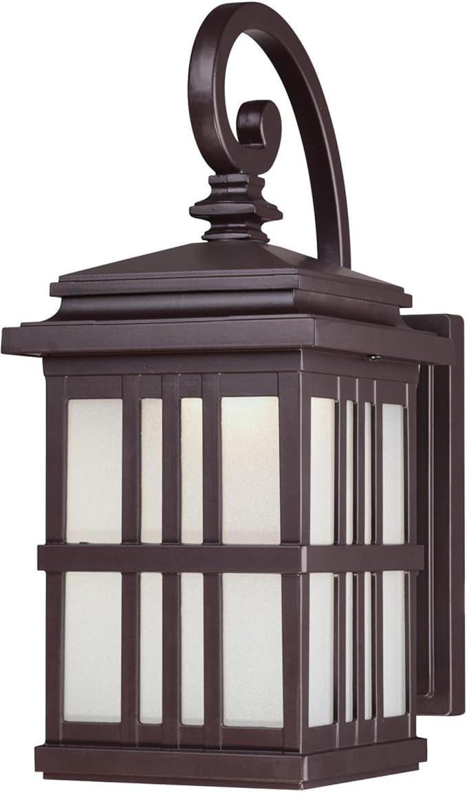 Westinghouse 6400200 Traditional One-Light LED Outdoor Wall Light Sconce Oil Rubbed Bronze Finish Frosted Glass