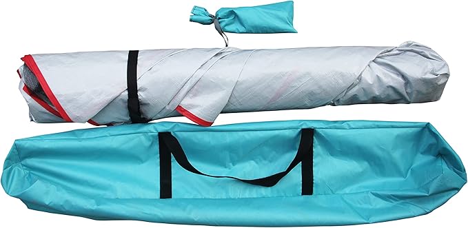 Bliss Hammocks BHT-A39-TO Pop-Up Beach Tent w/Carry Bag for Easy Travel Sun Protection &amp Wind Resistant Waterproof Lightweight Durable Teal and Orange