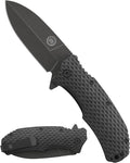 Off-Grid Knives - Rapid Fire Stinger Assisted Spear Point Blade Hard Use Build Tactical Camping &amp Survival EDC Cryo D2 Steel G10 Scales Deep Pocket Carry (Blackout)