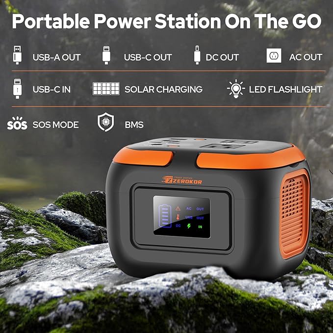 Portable Power Station 120W Power Bank with AC Outlet Portable Generator 97.6Wh External Battery Power Pack with USB C Input for Camping Home Van Life Adventure Backup