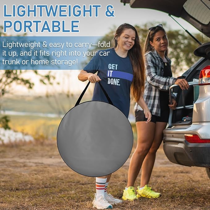Pop Up Pod - Privacy Shower Tent with Carry Bag Dressing Room Instant Portable Toilet Stall for Camping Beach or Tailgate (Grey)