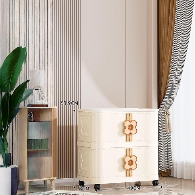 Storage Bins with Lids Stackable Folding Plastic Storage Containers for Home Closet Office Kids Room Clear Doors Magnetic Closure Collapsible Organizer