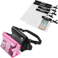 HEETA 2-Pack Waterproof Pouch with Waist Strap Transparent Screen Touchable Dry Bag Bundled with 5-Pack Clear Waterproof Dry Bag Water Tight Cases Pouch Dry Bags