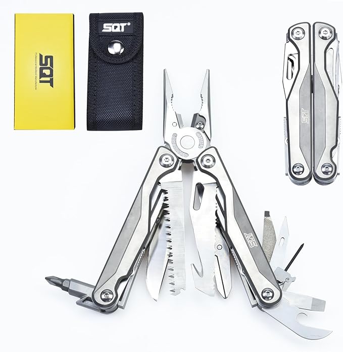 SQT2048-A 19-in-1 Multitool Gifts for Men Foldable &amp Self-Locking Professional Multitool for DIY Outdoor Camping and Home Repairs...
