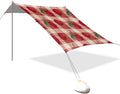 xigua Cherry Beach Tent Sun Shelter with Carrying Bag - Silver Coated Oxford Fabric Beach Canopy for Beach Camping Fishing - Includes Windproof Ropes Sandbags &amp Stakes