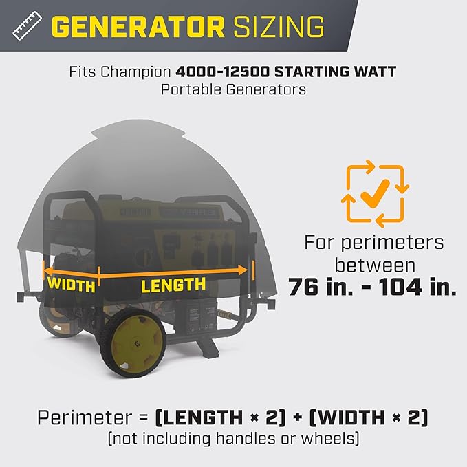 Champion Power Equipment 100376 Storm Shield Severe Weather Portable Generator Cover by GenTent for 4000 to 12500-Starting Watt Generators