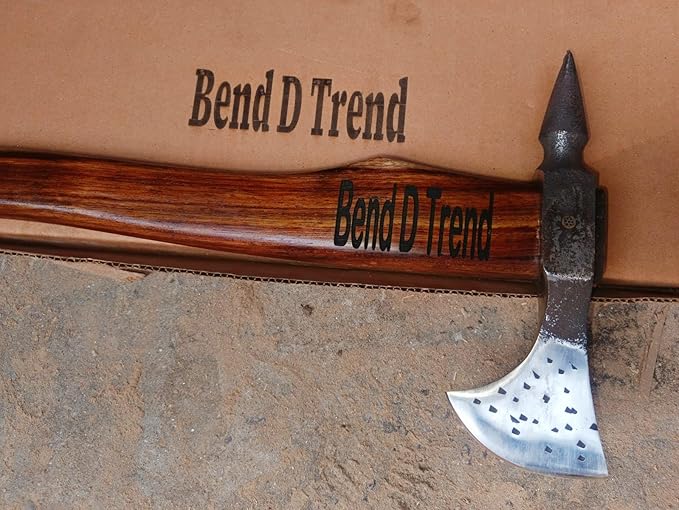 Bend D Trend- Custom Handmade Stainless Steel Hatchet Viking Axe Art - Wood Handle