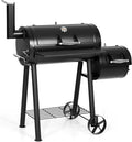 MFSTUDIO Heavy Duty Charcoal Wood Offset Outdoor Smoker Grill Charcoal Grill with Smoker Combo for BBQ Grilling 512 SQ.IN.