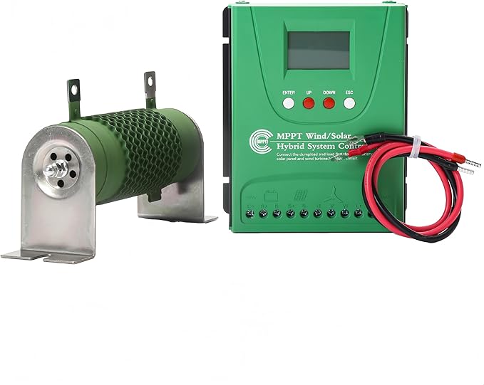 2000W Wind Solar Hybrid Charge Controller 1000W Wind Turbine &amp 1000W Solar Panel Charge Controller 12V/24V Battery Off Grid MPPT Boost Charge Regulator with Dump Load for Home Street Light
