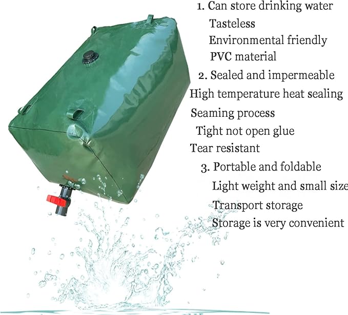 Soft Drought-Resistant Water BagBladder Water Storage Bag Collapsible Bladder Portable Water Tank Large Flexible Emergency Bucket Camping Shower Water Container ( Size : 4*2*1m/8000L/2113gallon )