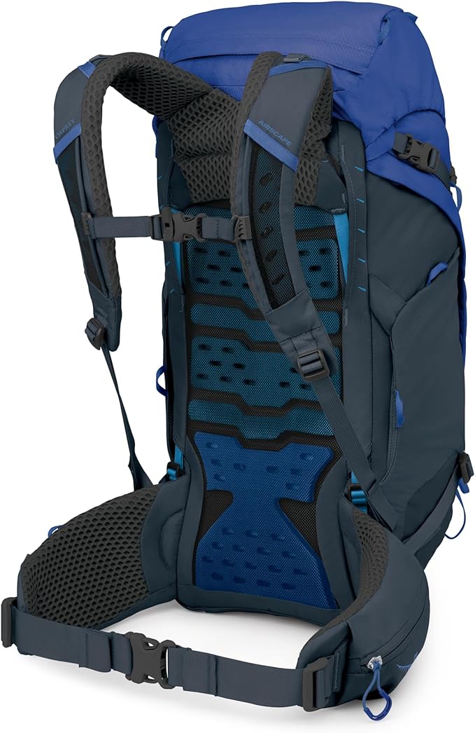 Osprey Kestrel LT 35L Men's Backpacking Backpack - Lightweight Hiking &amp Camping Bag with Waterproof Raincover Rays Blue