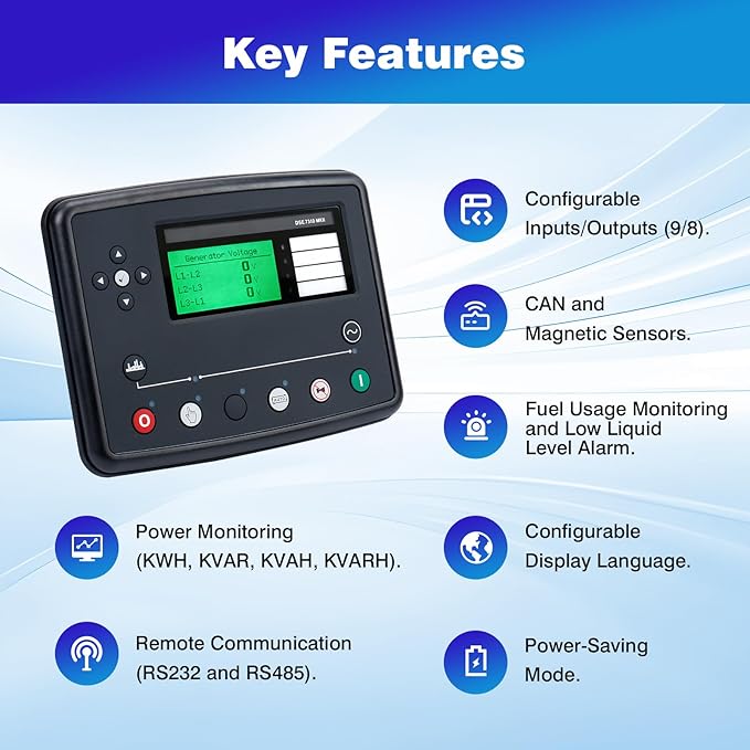 DSE7310 MKII Auto Start Control Module Suitable for a Wide Variety of Single Diesel or Gas Gen-Set Applications LCD Display Controller Panel