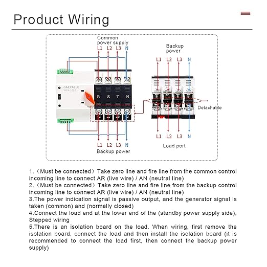 W2R Mini ATS 4P Automatic Transfer Switch Controller Electrical Type ATS Max 100A 4POLE (W2R-4P 100A)
