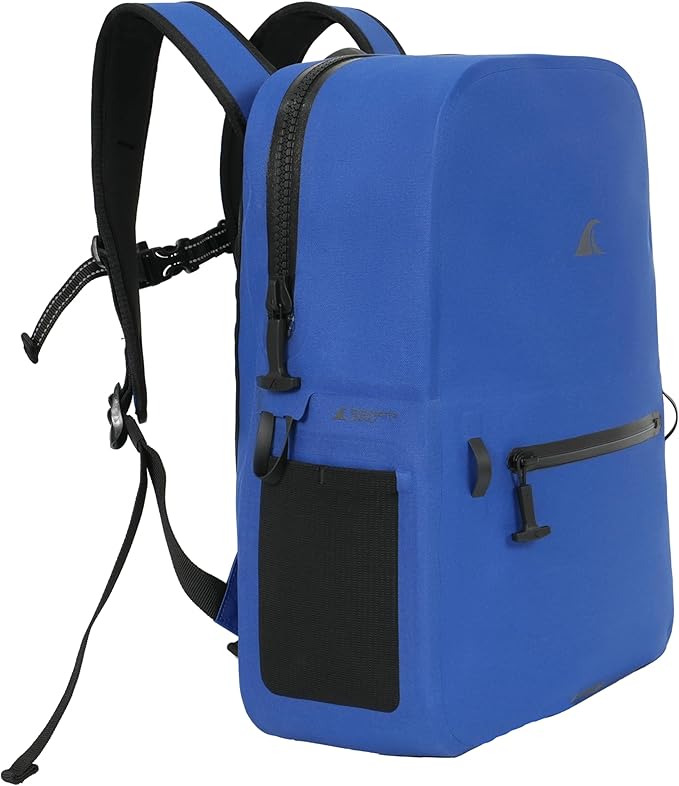 Breakwater Supply™ Fogland Waterproof IP68 Submersible Backpack | Laptop Sleeve Side Pockets Airtight Zippers for Outdoors Travel Kayaking Hiking Daypack Unisex TPU Dry Bag (Marker Blue 20L)
