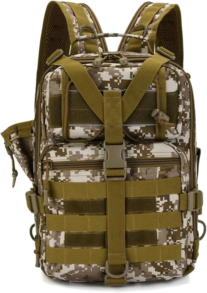 Genérico 20L Tactical Assault Bag Military Sling BackpackCompatible for Outdoor Hiking Campin(Desert camouflage)