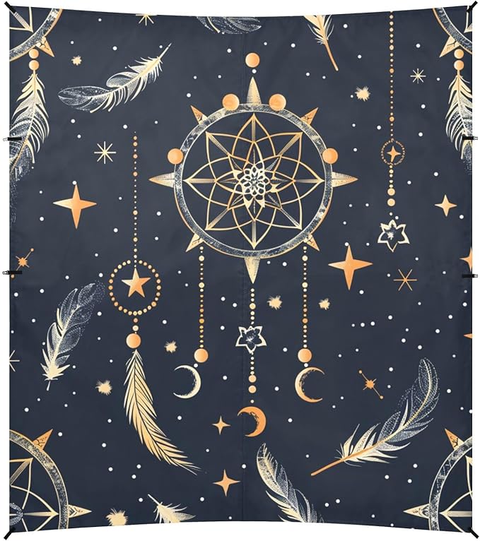 ALAZA Dream Catcher and Stars Beach Tent Sun Shelter Portable Canopy Sunshade for Outdoor Camping Picnics Backyard Fun 10x9 ft