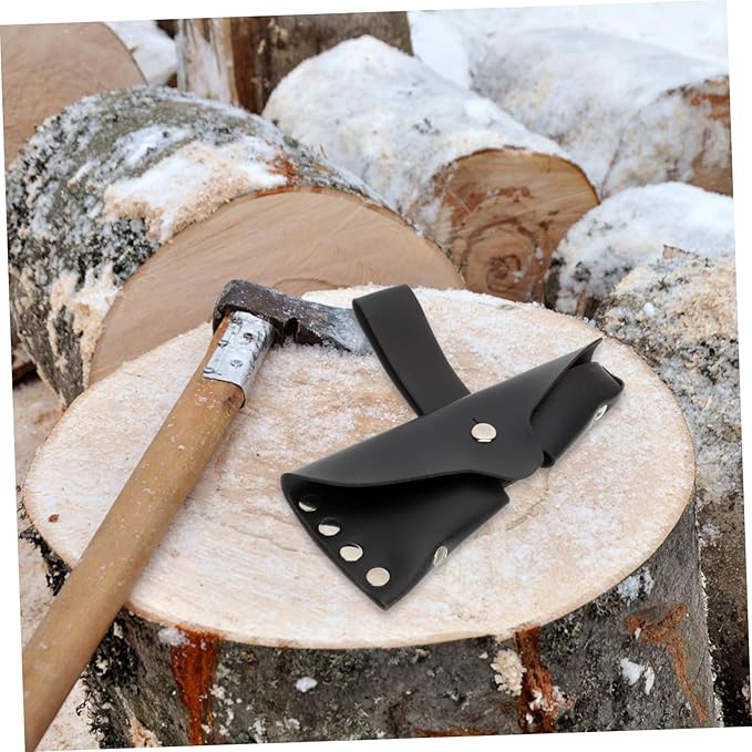 Kisangel 3pcs Leather Protective Cover for Hatchet Sleeve Sheath Handmade for Outdoor Enthusiasts