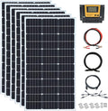 600 Watt 24Volt Solar Panel Kit 6X100W Monocrystalline Module 50A Charge Controller for RV Boats Trailer CamperOff-Grid System (600W Solar Kit)