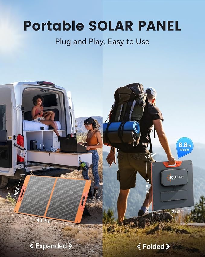 100W Portable Solar Panel for Power Station 19.8V Foldable Solar Charger with DC/XT60/Anderson Cable &amp QC3.0 USB Outputs 23% High Efficiency IP65 Waterproof 2 Kickstands for Outdoor Camping RV T