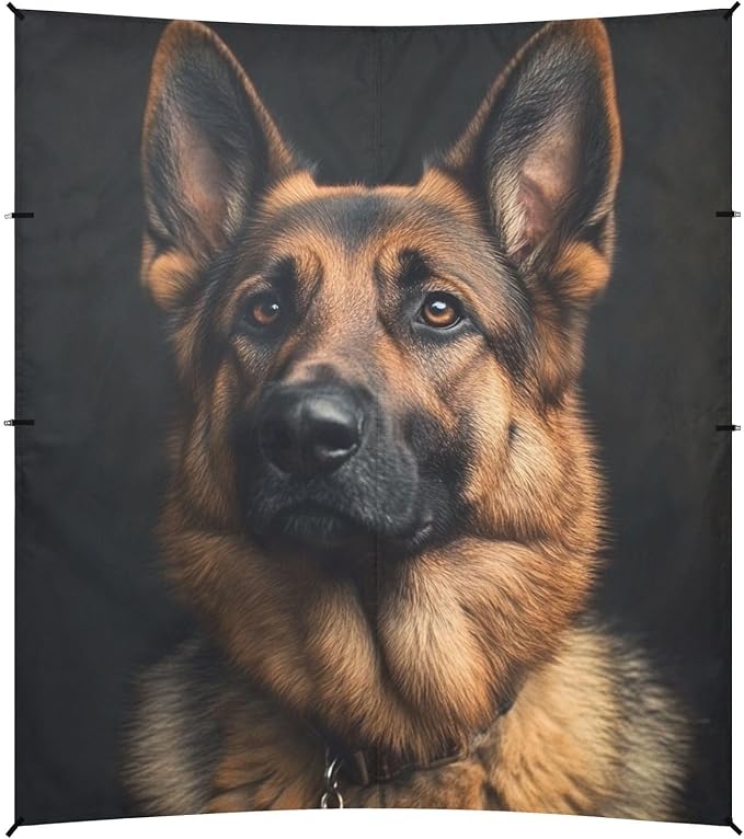 ALAZA German Shepherd Dog Portrait Beach Tent Sun Shelter Portable Canopy Sunshade for Outdoor Camping Picnics Backyard Fun 10x9 ft