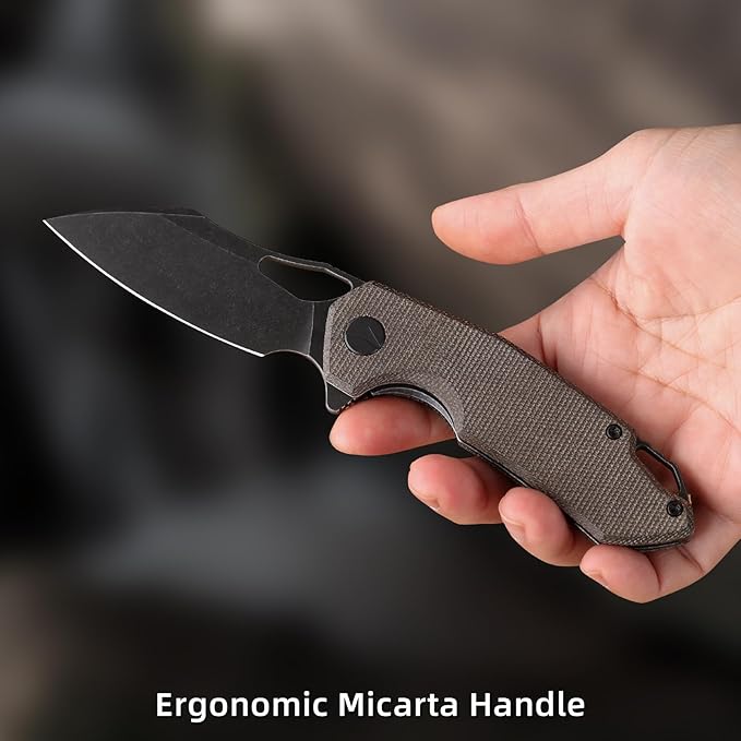Pocket Knife for Men154CM Steel BladeHunting Knife Camping Folding Knives with for OutdoorSurvivalTacticalHunting and Camping（Green）